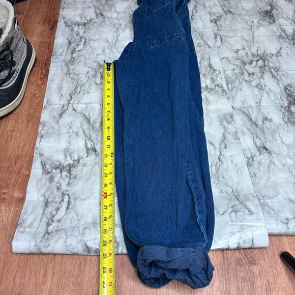 Rachel Comey x Target Indigo Denim Wash Jean Sleeveless Jumpsuit Size 2 belt Y2K - Picture 5 of 6